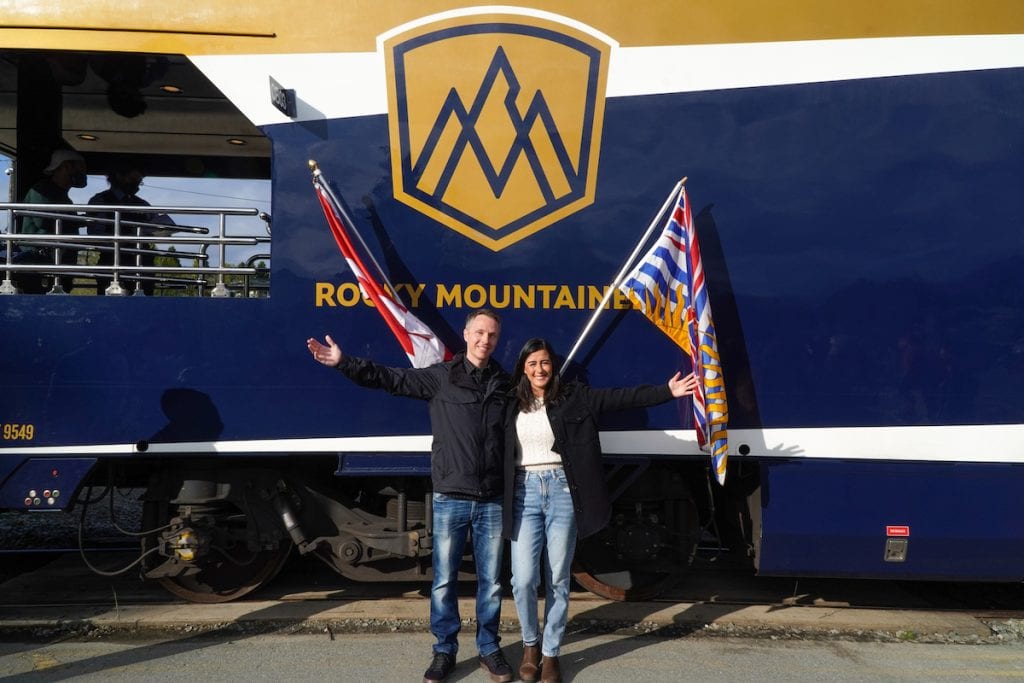 This Rocky Mountain Train is the only passenger train to service the route between Vancouver and Banff.
