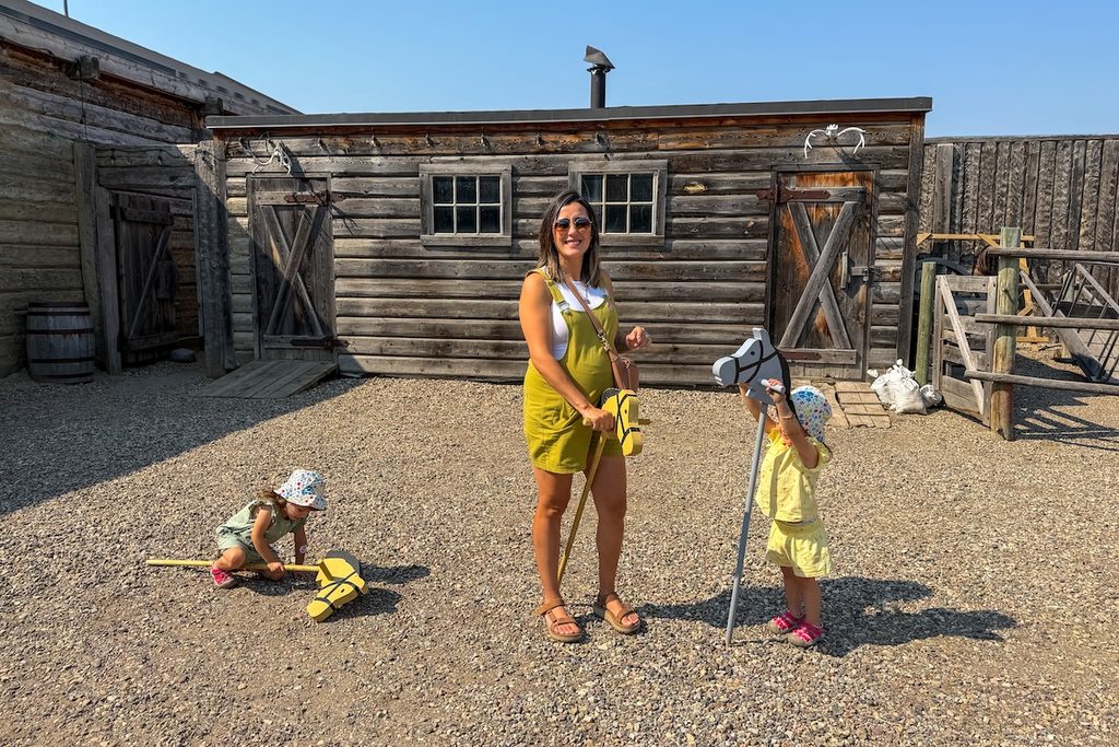 Having fun with the kids at Fort Whoop-Up, Lethbridge, Alberta.