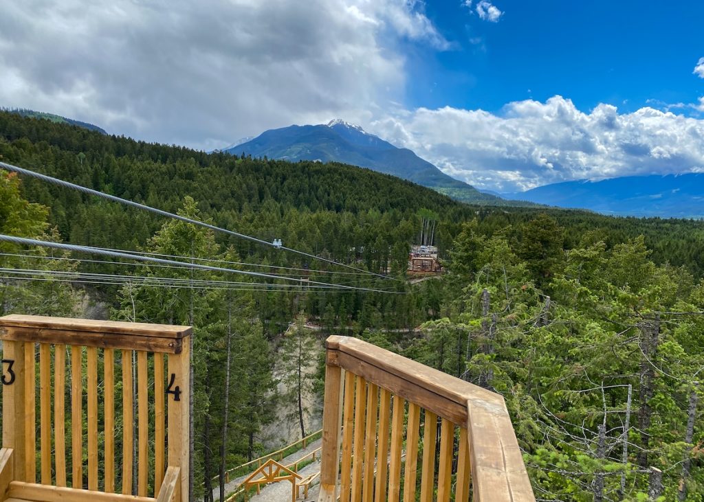 Zip-lining in Golden BC.