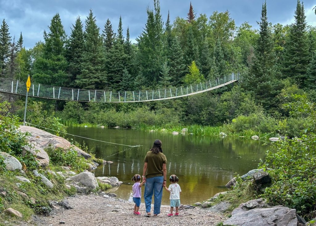 Pinawa Suspension Bridge.
