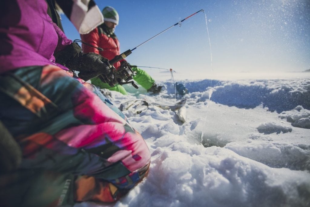 Ice fishing in Thunder Bay.
