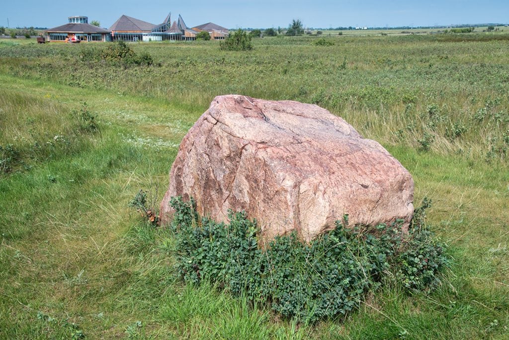 Bison rubbing stone at Wanuskewin, Saskatoon.