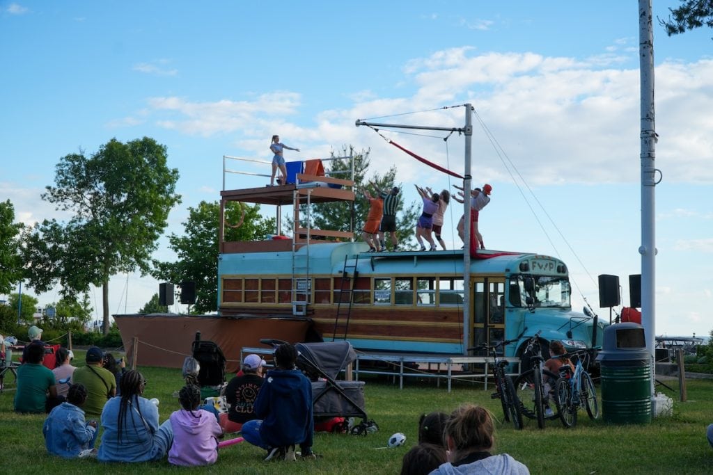 Enjoying one of the many free summer events in North Bay.