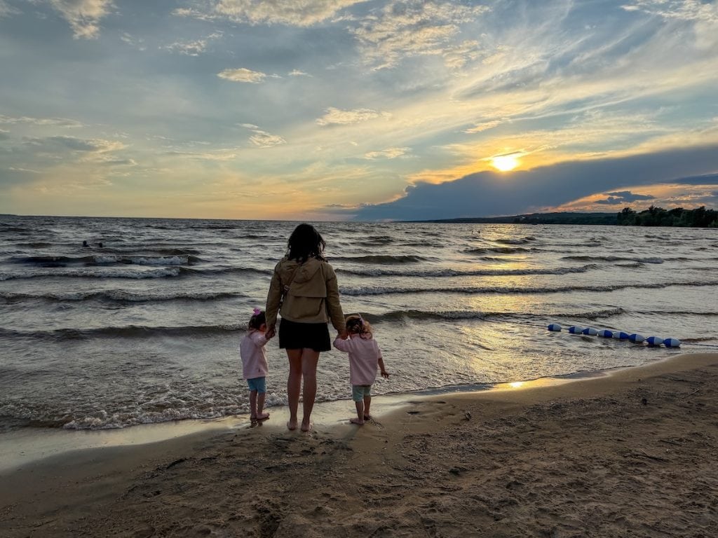 The beach in North Bay is a great place to watch the sunset.
