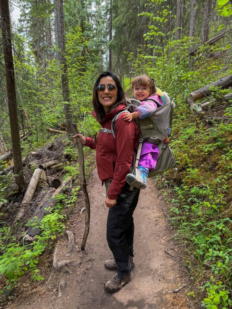 Hiking to Wapta Falls, BC.