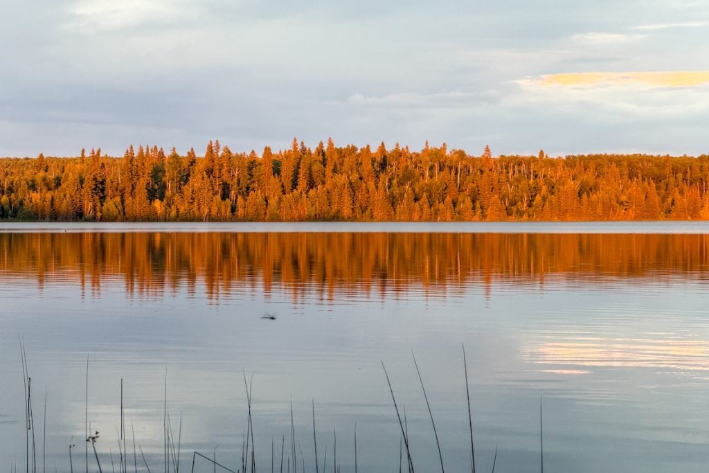 Sunset in Lakeland Provincial Park, Alberta.